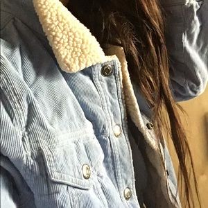 Casual Baby Blue Spring Outfit Banana Republic Baby Blue V-Neck (Top)